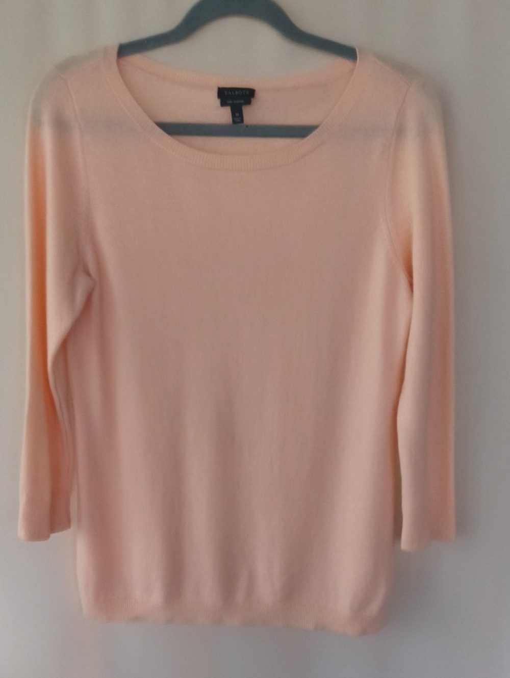 Talbots 100% Cashmere Lightweight Peach Crewneck Sweater Size M